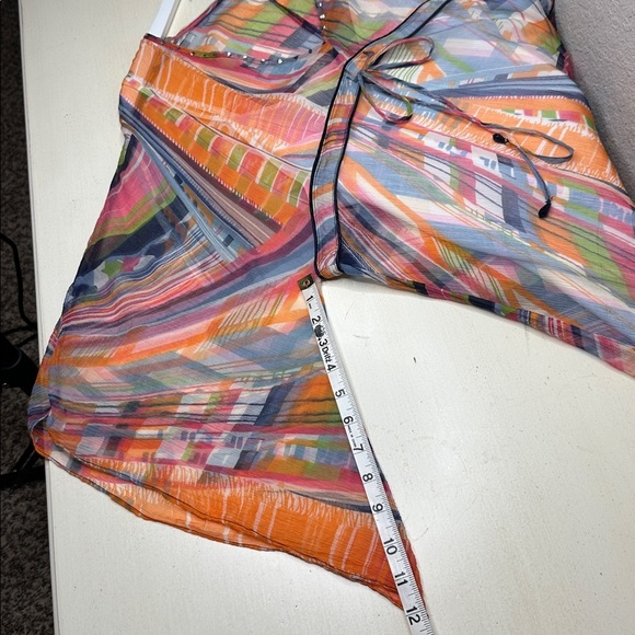 Boston Proper 100% Silk Sheer V Neck Blouse with V Neck Camisole Top Size 12 - Picture 14 of 16